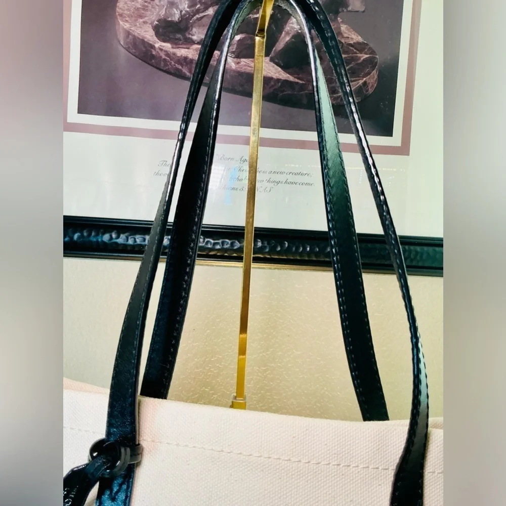 Jimmy Choo Canvas & Leather Tote with Dust Bag and COA Card